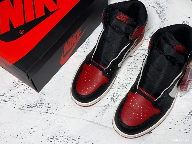Bmlin Shoes Retro 555088-610 Bred Toe Air 1 OG High Jordan 0807